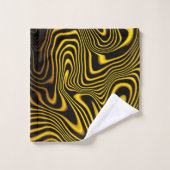 Black Yellow Gold Swirls Texture (Gant de toilette)