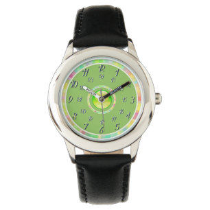 Black Yellow Green Watch Horloge