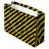 Black Yellow Grunge Caudron tapestandaarspatroon Groot Cadeauzakje (Achterkant Gekanteld)