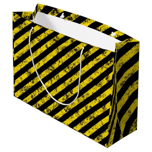 Black Yellow Grunge Caudron tapestandaarspatroon Groot Cadeauzakje (Achterkant Gekanteld)