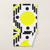 Black Yellow Modern Geometric Pattern Bad Handdoek (Handdoek)