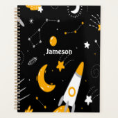 Black Yellow Night Sky Buitenspace Rocket Planner (Voorkant)