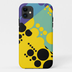 Black Yellow Paars Polka Dots naadloos patroon iPhone 11 Hoesje