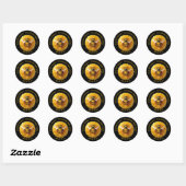Black & Yellow Realistic Honey Bee Honeycomb Jar Ronde Sticker (Vel)