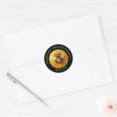 Black & Yellow Realistic Honey Bee Honeycomb Jar Ronde Sticker (Envelop)