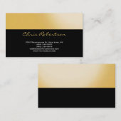 Black Yellow Simple Plain Visitekaartje (Voorkant / Achterkant)