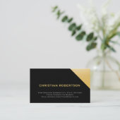 Black Yellow Simple Plain Visitekaartje (Staand voorkant)