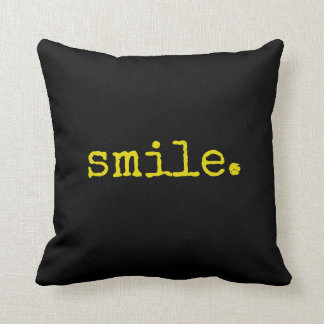 Black Yellow Smile Typografie Kussen