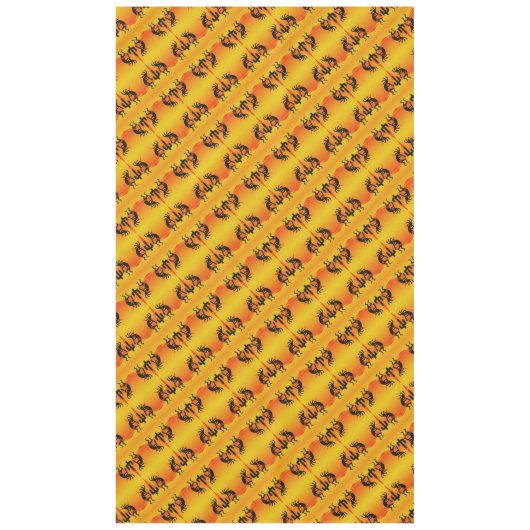 Black & Yellow Southwest Kokopelli Pattern Tafelkleed (Voorkant)