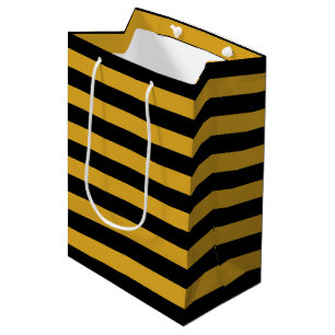 Black Yellow Stripes Pattern {kies uw kleur} Medium Cadeauzakje