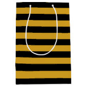 Black Yellow Stripes Pattern {kies uw kleur} Medium Cadeauzakje (Voorkant)