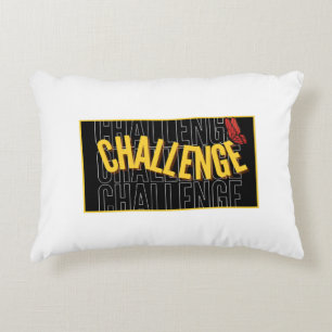 Black Yellow Typography Challenge Accent Pillow Kussen