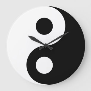 Black Yin Yang Wall klok