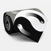 Black Ying Yang Stropdas (Opgerold)