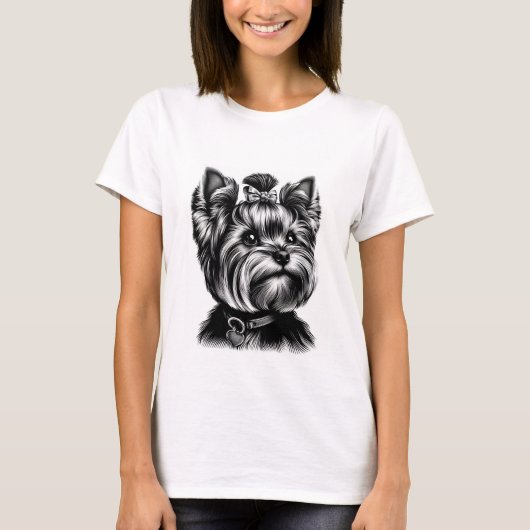 Black Yorkshire Terrier Zomer T-shirt (Voorkant)