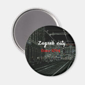 Black Zagreb City home magnet Magneet (Voorkant / Achterkant)