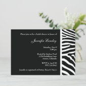 Black Zebra Bridal Shower-uitnodiging Kaart (Staand voorkant)