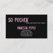 Black Zebra Imprimer rose clair Carte de visite in (Dos)