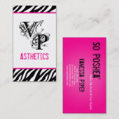 Black Zebra Print Hot Pink Carte de visite intérie (Devant / Derrière)