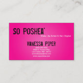 Black Zebra Print Hot Pink Carte de visite intérie (Dos)