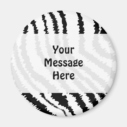 Black Zebra Print Pattern. Magneet (Voorkant)