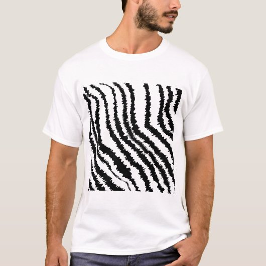 Black Zebra Print Pattern. T-shirt (Voorkant)