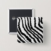Black Zebra Print Pattern. Vierkante Button 5,1 Cm (Voorkant /achterkant)