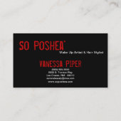 Black Zebra Print Red Lips Make Up Carte de visite (Dos)