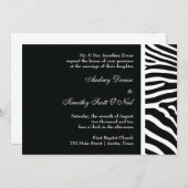 Black Zebra Print Wedding Uitnodiging (Voorkant / Achterkant)