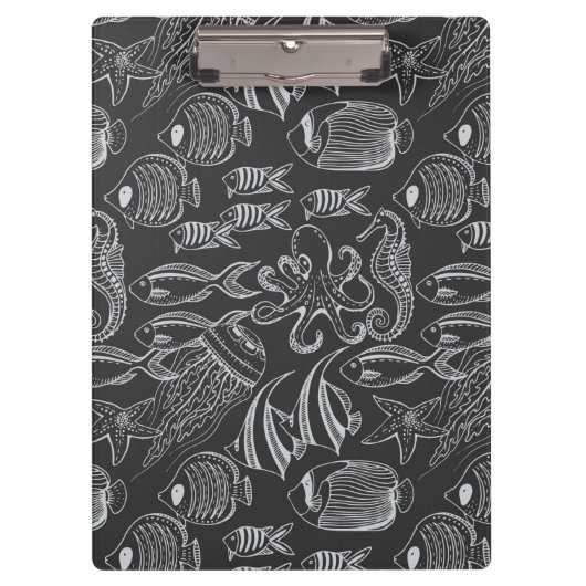 Black Zee Pattern Klembord (Voorkant)