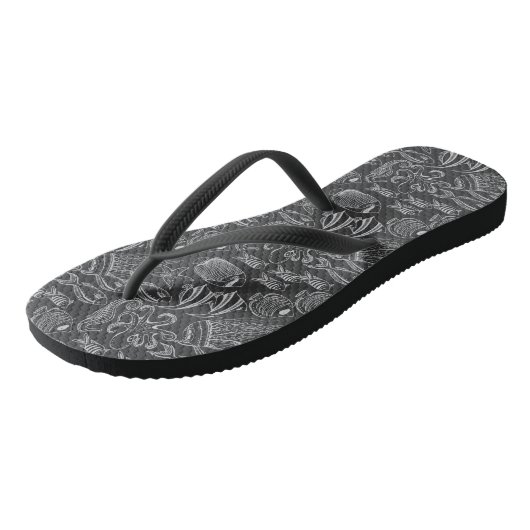 Black Zee Pattern Teenslippers (Schuin)