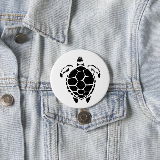 Black Zee Tortoise Shell Ronde Button 7,6 Cm (In situ)