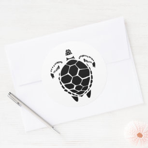 Black Zee Tortoise Shell Ronde Sticker
