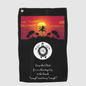 Black Zee Turtle Silhouette Diamond Monogram Golfhanddoek (Voorkant)