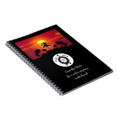 Black Zee Turtle Silhouette Diamond Monogram Notitieboek (Rechterzijde)