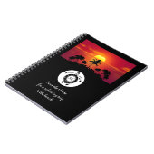 Black Zee Turtle Silhouette Diamond Monogram Notitieboek (Linkerzijde)