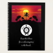 Black Zee Turtle Silhouette Diamond Monogram Planner (Voorkant)