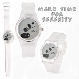 Black Zen Stones met Initiaal Horloge