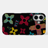 Black ZIA Collage iPhone 16 Protective coque NM (Verso (horizontal))