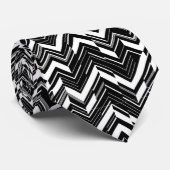 Black Zig Zag Cravate masculine (Roulé)