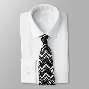 Black Zig Zag Mannen Stropdas