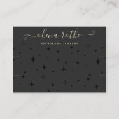 Black Zodiac Celestial Star Ketting Bracelet Visitekaartje (Voorkant)