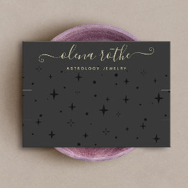 Black Zodiac Celestial Star Ketting Bracelet Visitekaartje