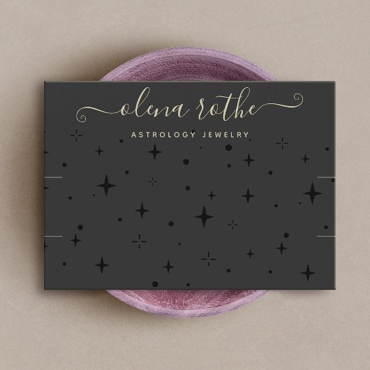 Black Zodiac Celestial Star Ketting Bracelet Visitekaartje