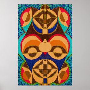 BlackArt in kleur - Afrikaanse Mascot-kunst Poster