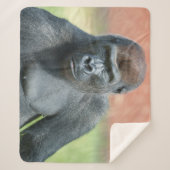 Blackback Gorilla Lope Portret Sherpa Deken (Voorkant)