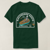Blackbeard Boat Skeleton Coffin Pirates Ocracoke N T-shirt (Design voorkant)