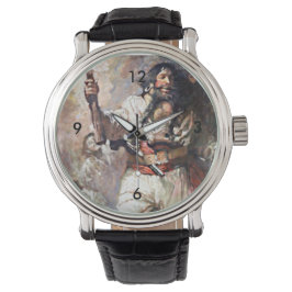 Blackbeard op Fire Haunted Pirate  Art Horloge
