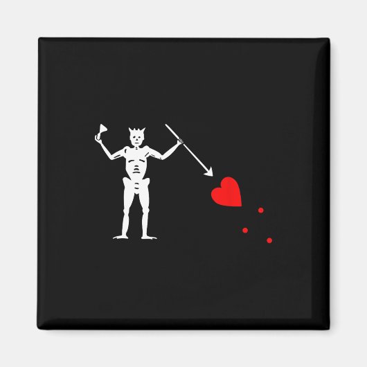 Blackbeard Pirate Flag Jolly Roger Skeleton Hallow Magneet (Voorkant)