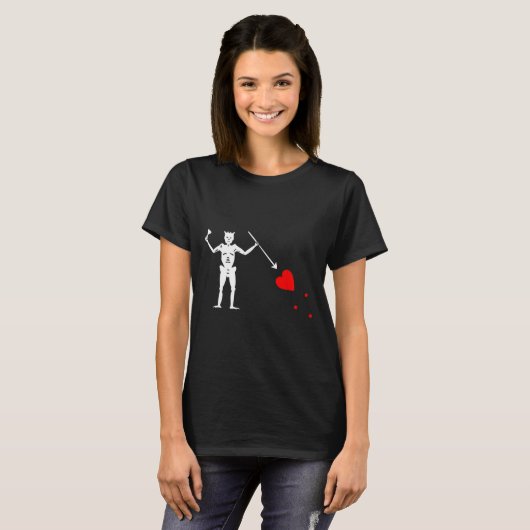 Blackbeard Pirate Flag Jolly Roger Skeleton Hallow T-shirt (Voorkant volledig)
